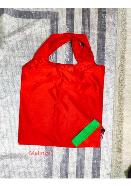 2 Adet Kırmızı Çilek Katlanabilir Market Alışveriş Pazar Torbası 58 x 38 cm modelleri