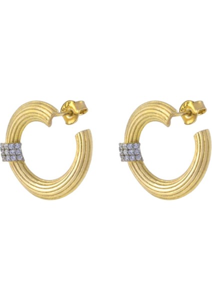 925 Ayar Gümüş Estetik Tasarım Oval Küpe