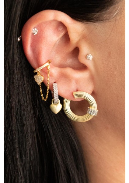 925 Ayar Gümüş Estetik Tasarım Oval Küpe modelleri