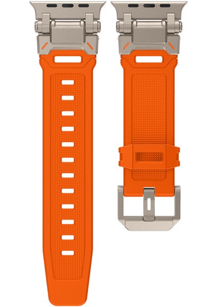 Apple Watch Ultra 1/2/3 49mm Titanyum Metal Bağlantı Kitli Silikon Kordon 101 indirimleri