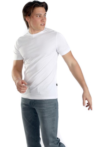 Gael Erkek O Yaka T-Shirt Beyaz