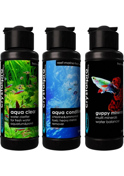 Guppy Lepistes Balıkları Için Üçlü Bakım Seti