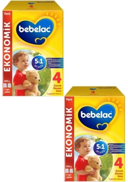 Bebelac 4 Devam Sütü 800 gr 1 Yaş+ x 2 Adet