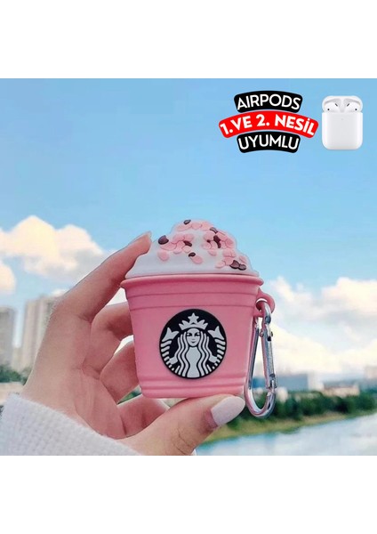 2'li Set - 1. ve 2. Nesil Uyumlu Starbucks Çanta ve Pembe Starbucks Ikili Kulaklık Kılıfı Seti modelleri