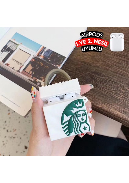 2'li Set - 1. ve 2. Nesil Çanta Starbucks ve Kahverengi Starbucks Uyumlu Kulaklık Kılıfı Seti modelleri
