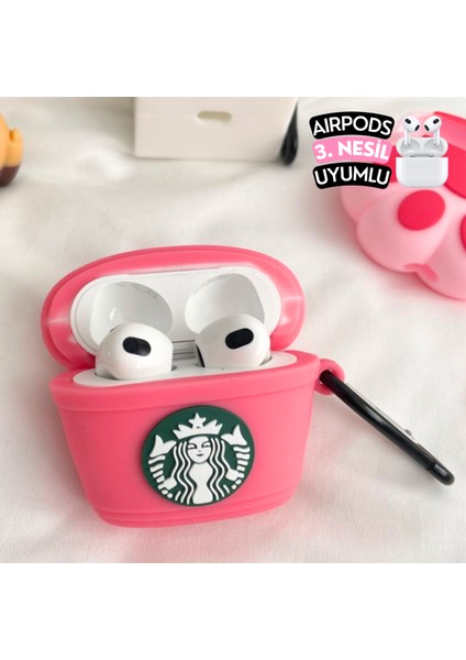 2'li Set - 3.nesil Uyumlu Pembe Starbucks ve Angel Figürlü Ikili Kulaklık Kılıfı Seti fiyatları