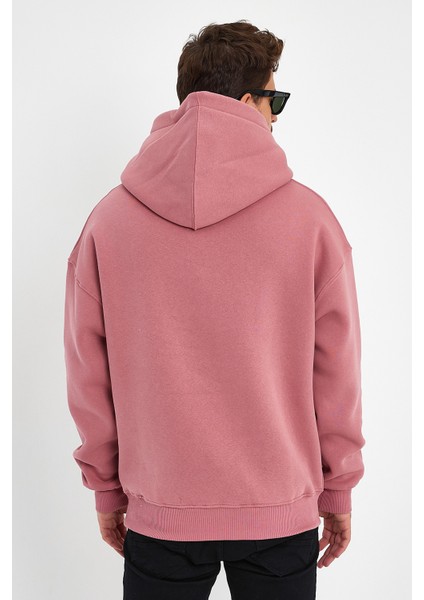 Gül Kurusu Hoodie, Oversize Sweatshirt, Erkek Hoodie, Kanguru Cep Kapüşonlu