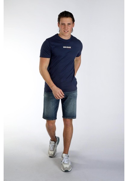 Eward Erkek O Yaka T-Shirt Lacivert