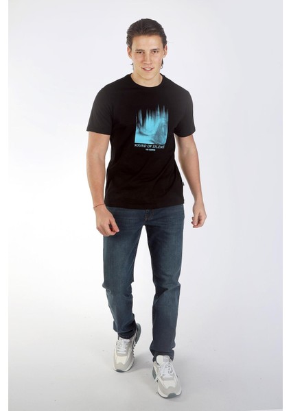 Alvin Erkek O Yaka T-Shirt Siyah