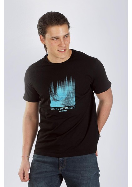 Alvin Erkek O Yaka T-Shirt Siyah