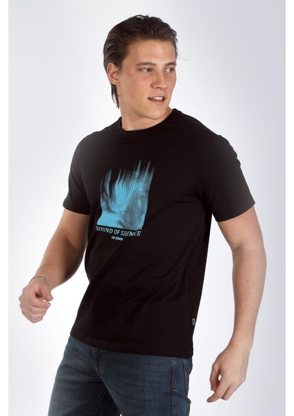 Alvin Erkek O Yaka T-Shirt Siyah