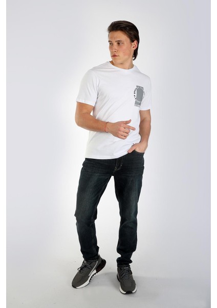 Tesse Erkek O Yaka T-Shirt Beyaz