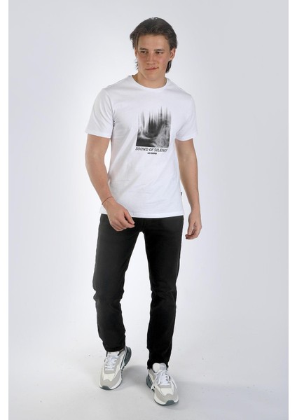 Alvin Erkek O Yaka T-Shirt Beyaz