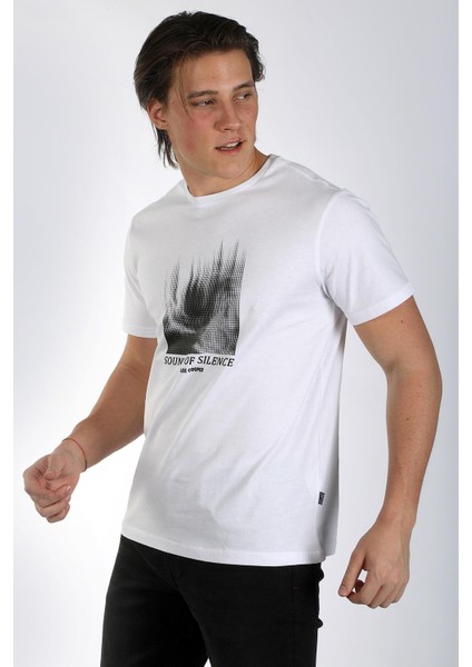 Alvin Erkek O Yaka T-Shirt Beyaz modelleri