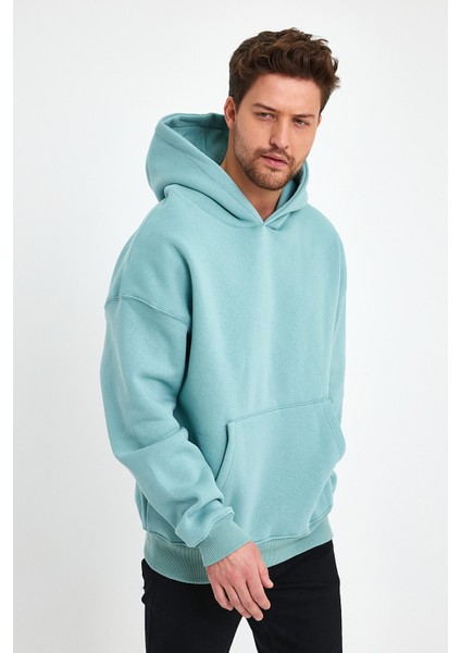 Mint Hoodie, Oversize Sweatshirt, Erkek Hoodie, Kanguru Cep Kapüşonlu fiyatları