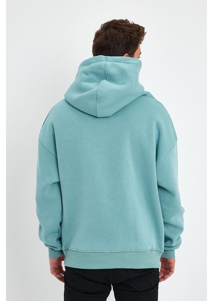 Mint Hoodie, Oversize Sweatshirt, Erkek Hoodie, Kanguru Cep Kapüşonlu fırsatları