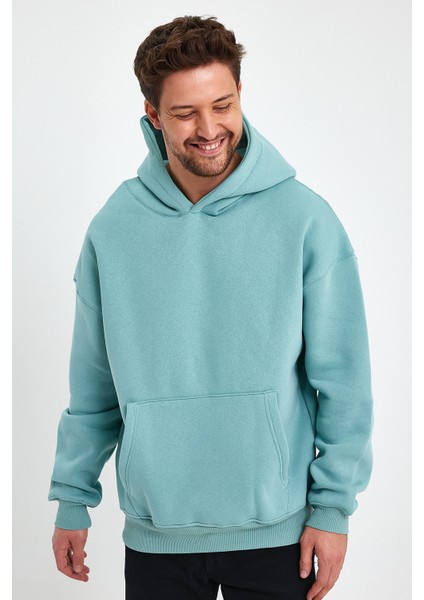 Mint Hoodie, Oversize Sweatshirt, Erkek Hoodie, Kanguru Cep Kapüşonlu indirimleri