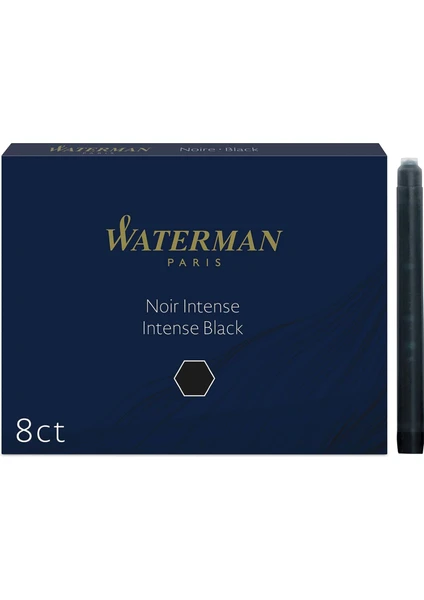 Waterman Siyah 8 Li Kısa Kartuş Ws0110850