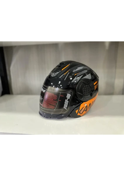 Kask Mts 665 Arrow Çenesiz Gözlüklü Parlak Turuncu