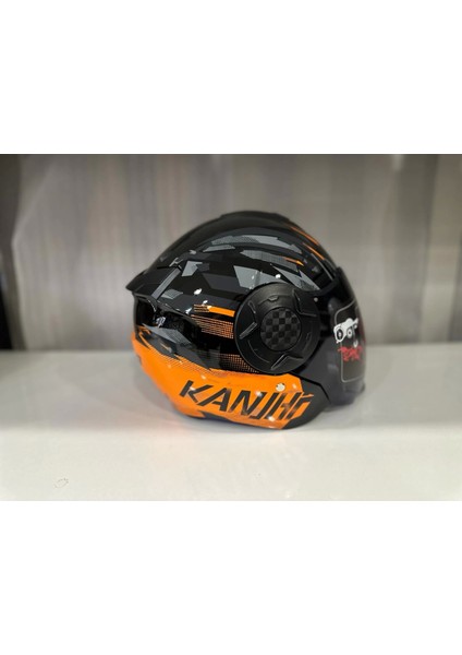 Kask Mts 665 Arrow Çenesiz Gözlüklü Parlak Turuncu