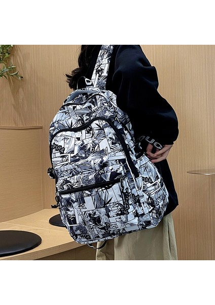 Ins Yeni Doodle Okul Çantası/hafif Büyük Kapasiteli Ortaokul Lise Öğrencisi Sırt Çantası/üniversite Sırt Çantası, DL037 (Yurt Dışından) fiyatları