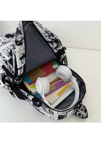 Ins Yeni Doodle Okul Çantası/hafif Büyük Kapasiteli Ortaokul Lise Öğrencisi Sırt Çantası/üniversite Sırt Çantası, DL037 (Yurt Dışından) indirimleri