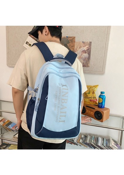 Moda Akımı Büyük Kapasiteli Ortaokul Çantası/basit Rahat Lise-Üniversite Sırt Çantası， DL043 (Yurt Dışından)