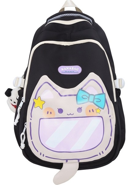 Sevimli Kedi Ortaokul Öğrencisi Okul Çantası/büyük Kapasiteli Lise Öğrencisi Sırt Çantası/şık Hafif Üniversite Sırt Çantası, DL059 (Yurt Dışından)