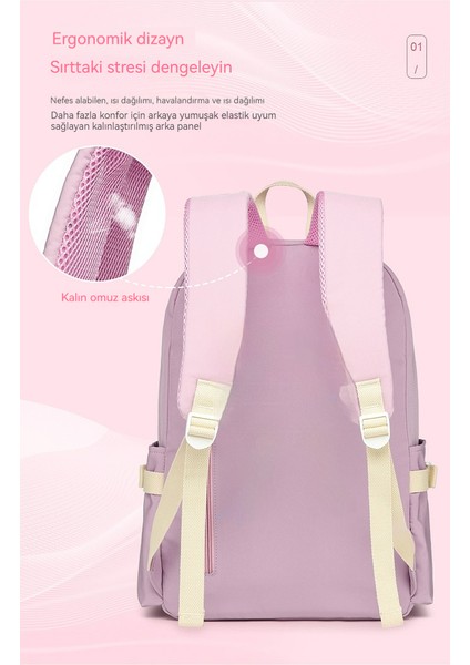 Koreli Kadın Çok Cepli Ortaokul Okul Çantası/su Geçirmez Büyük Kapasiteli Lise Öğrencisi Sırt Çantası/moda Eğlence Üniversite Sırt Çantası, DL071 (Yurt Dışından) fırsatları