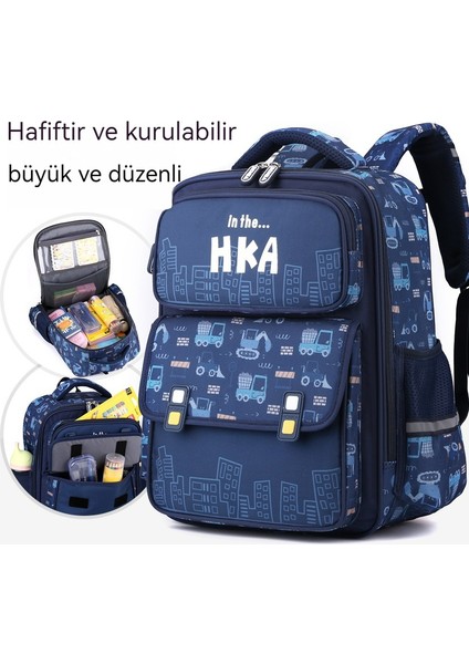 Boy Hafif Omurga Çocuk Sırt Çantası/çok Cepli Büyük Kapasiteli Okul Çantası/su Geçirmez Aşınmaya Dayanıklı Ortaokul Sırt Çantası, DL105 (Yurt Dışından)