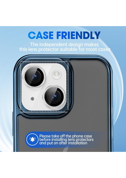 iPhone 15 Kamera Koruyucu Lens Alüminyum Alışımlı Cam