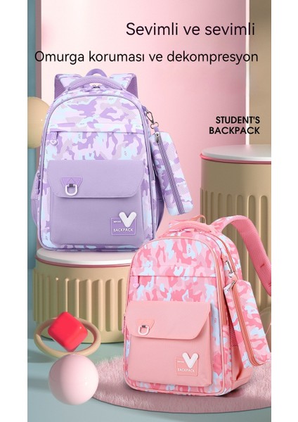 Yeni Basit Kız Çocuk Okul Çantası/ilkokul Öğrencisi Hafif Yük Azaltma Sırt Çantası/ortaokul Öğrencisi Büyük Kapasiteli Sırt Çantası, DL094 (Yurt Dışından) fiyatları