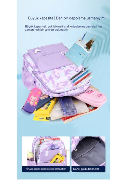 Yeni Basit Kız Çocuk Okul Çantası/ilkokul Öğrencisi Hafif Yük Azaltma Sırt Çantası/ortaokul Öğrencisi Büyük Kapasiteli Sırt Çantası, DL094 (Yurt Dışından) fırsatları