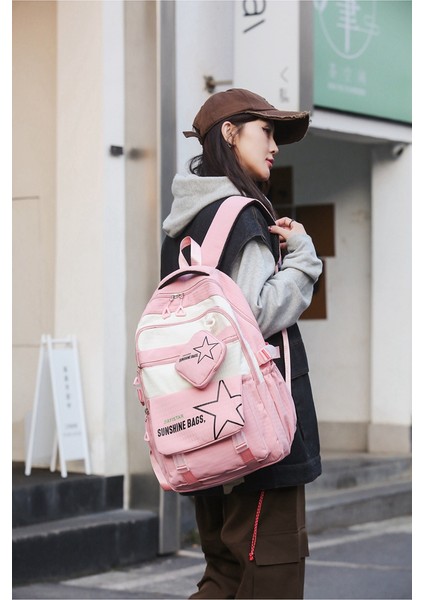 Eşli Moda Sırt Çantası/ortaokul Lise Büyük Kapasiteli Öğrenci Okul Çantası/hafif Yük Azaltma Üniversite Sırt Çantası, DL105 (Yurt Dışından) fiyatları