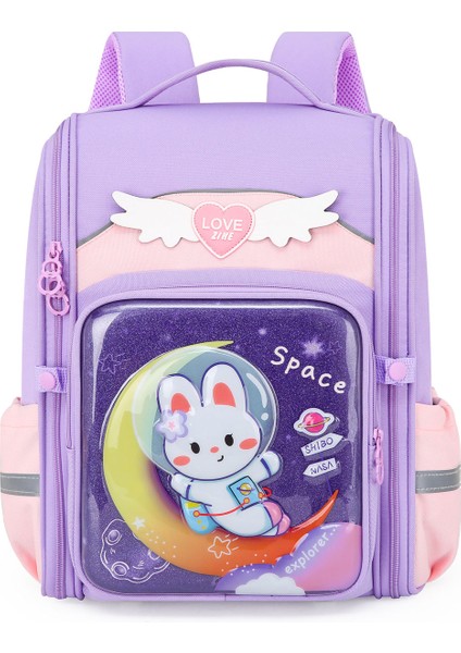 Kız 3D Sert Kabuk Ultra Hafif Uzay Paketi Çocuk Omuz Sırt Çantası/ilkokul Omurga Büyük Kapasiteli Okul Çantası, DL126 (Yurt Dışından)