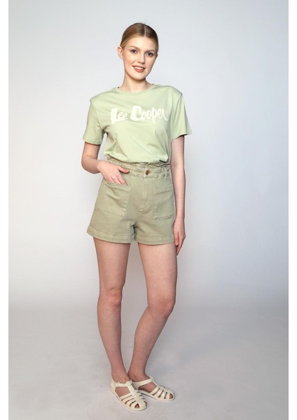 Lilyas Kadın Dokuma Şort Mint