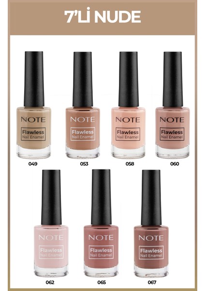 Nail Flawless 7'li Nude Oje Seti