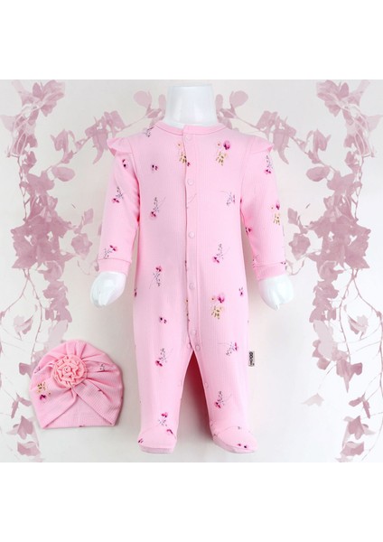 Güllü Şapkalı Bebek Tulumu 1108