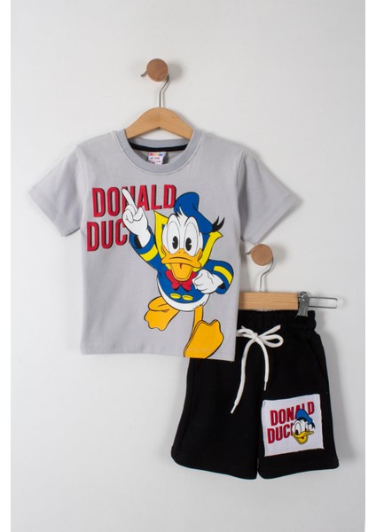 Donald Duck Baskılı Erkek Çocuk Şortlu Alt Üst Takım