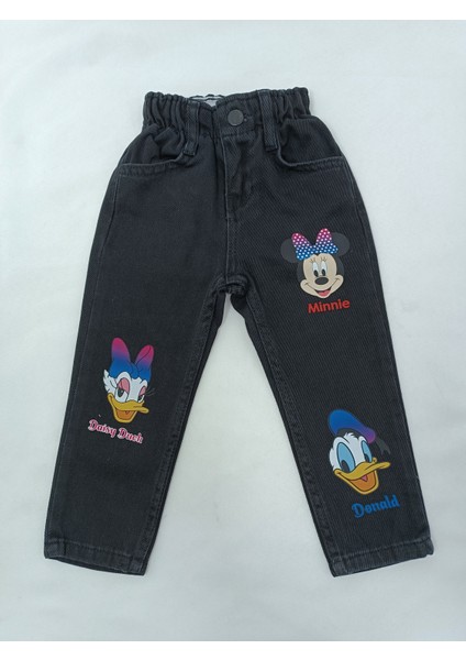 Kız Çocuk Kot Pantolon Minnie Siyah