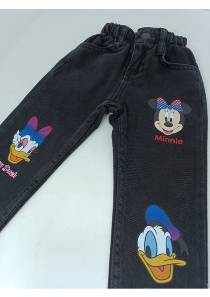 Kız Çocuk Kot Pantolon Minnie Siyah