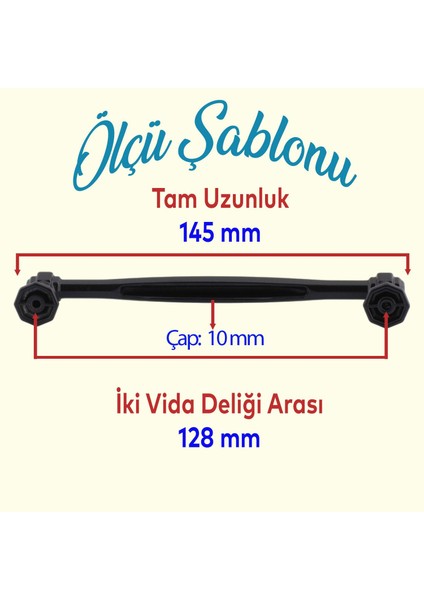 Mobilya Mutfak Dolabı Çekmece Dolap Kapak Kulbu Kulpu Metal 128 mm Siyah Kulp