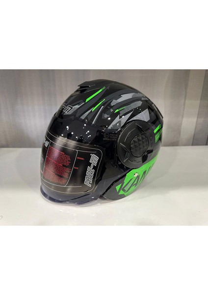 Kask Mts 665 Arrow Çenesiz Gözlüklü Parlak Yeşil