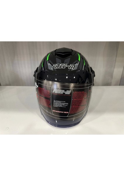 Kask Mts 665 Arrow Çenesiz Gözlüklü Parlak Yeşil