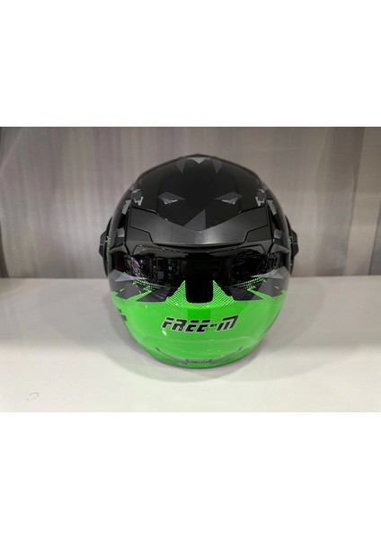 Kask Mts 665 Arrow Çenesiz Gözlüklü Parlak Yeşil