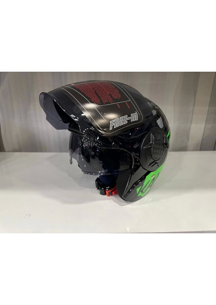 Kask Mts 665 Arrow Çenesiz Gözlüklü Parlak Yeşil