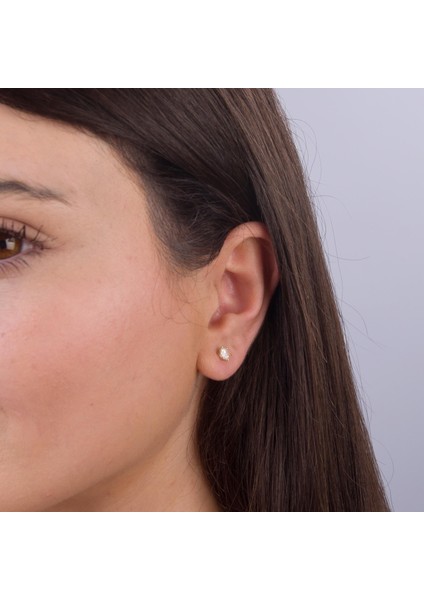 14 Ayar Tektaş Altın Küpe 1,43 gr fırsatları