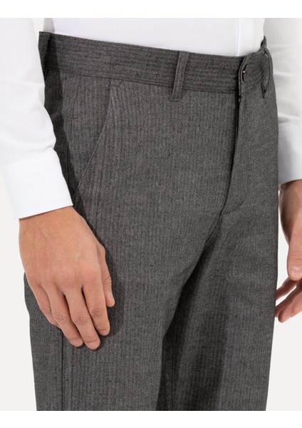 Erkek Antrasit Regular Fit Çizgili Kanvas Pantolon 50259717-VR006 indirimleri