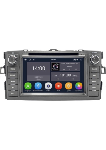 Toyota Auris (2007-2012) Android 13 Multimedya Carplay 8 Inch 4 GB Ram / 64 GB Hafıza CRV-4541XD