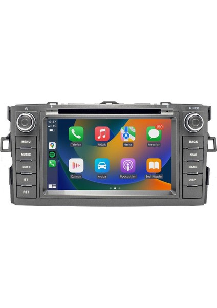 Toyota Auris (2007-2012) Android 13 Multimedya Carplay 8 Inch 4 GB Ram / 64 GB Hafıza CRV-4541XD